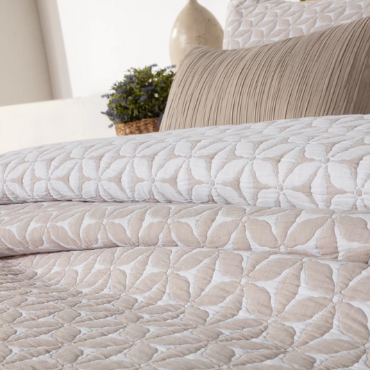 Couvre-Lit Jacquard MALTES Beige