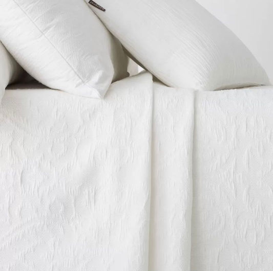 Parure de lit Jacquard Orné Blanc PAMBO