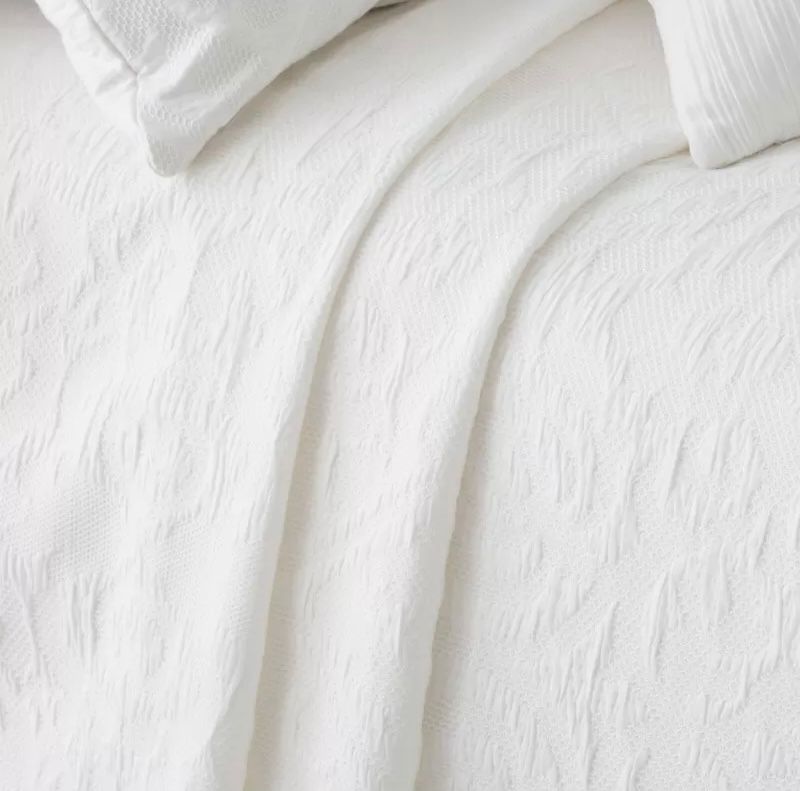 Parure de lit Jacquard Orné Blanc PAMBO