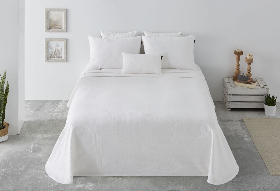 Parure de lit Jacquard en Coton HELECHO Blanc