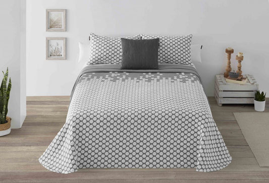 Parure de lit Jacquard POINT Gris