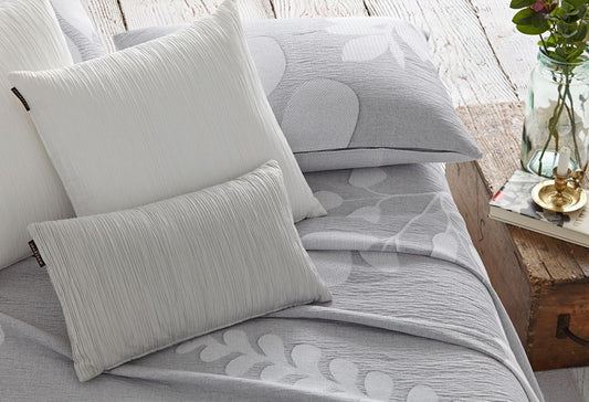 Parure de lit Jacquard en Coton HELECHO Gris