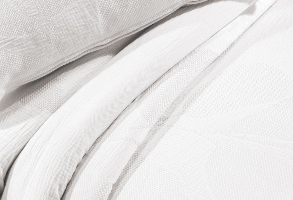 Parure de lit Jacquard en Coton HELECHO Blanc