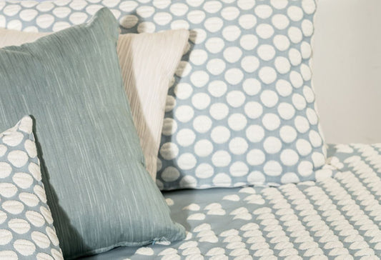 Parure de lit Jacquard POINT Bleu Ciel