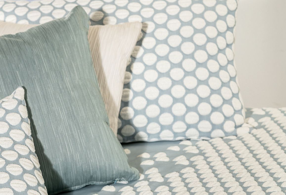 Parure de lit Jacquard POINT Bleu Jean
