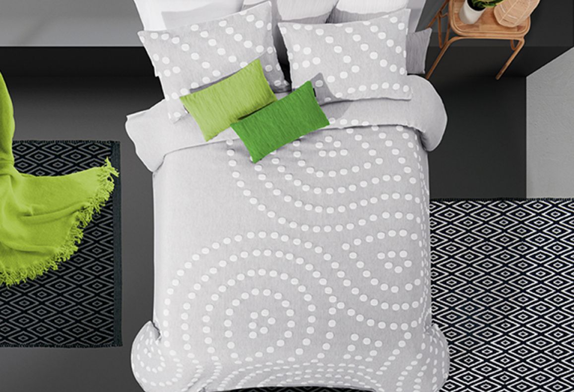 Parure de lit Jacquard ONDAS POINT Gris