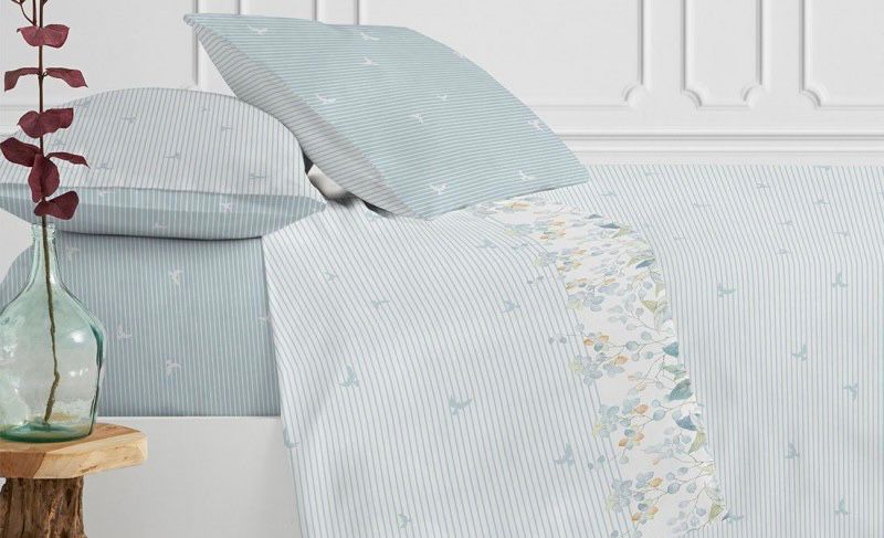 Parure de draps Imprimés BIRD Bleu