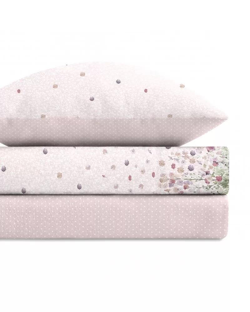 Parure De Draps Hiver En Flanelle De Coton Flores