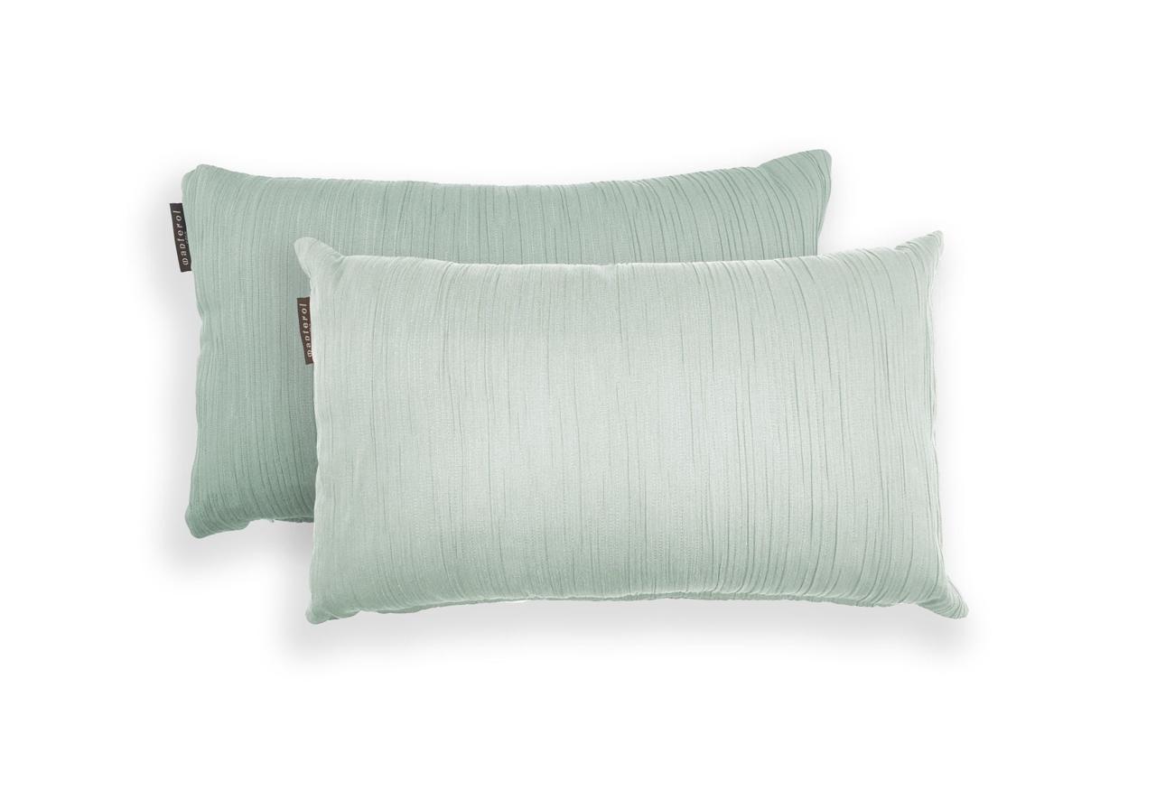 Coussin Bicolore Jacquard Gaufré en TONS VERT D'EAU