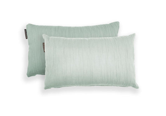 Coussin Bicolore Jacquard Gaufré en TONS VERT D'EAU