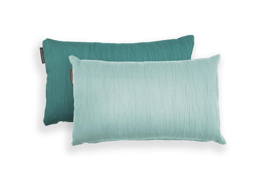 Coussin Bicolore Jacquard Gaufré en TONS TURQUOISE