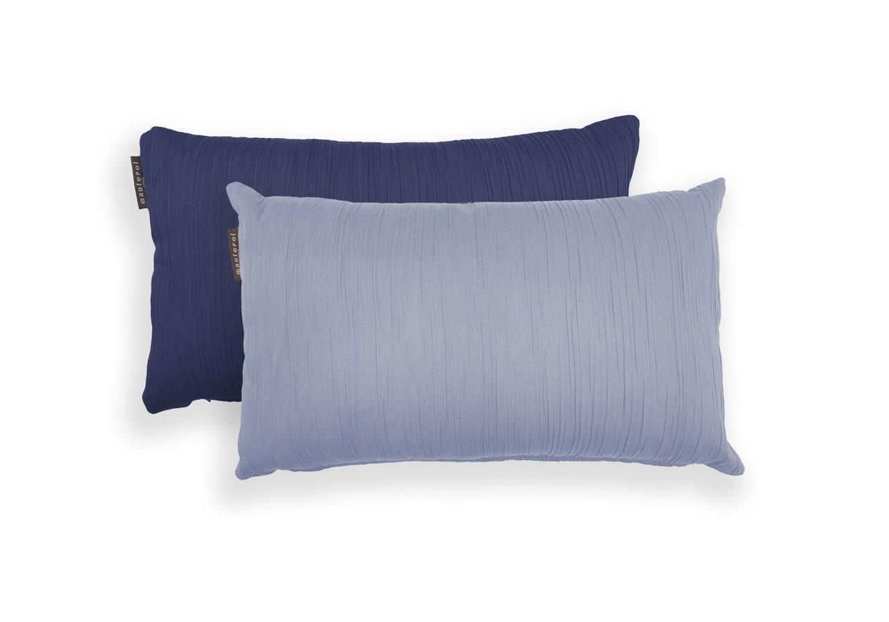 Coussin Bicolore Jacquard Gaufré en TONS BLEUS