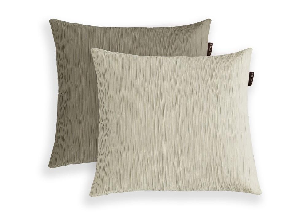 Coussin Bicolore Jacquard Gaufré en TONS BEIGE