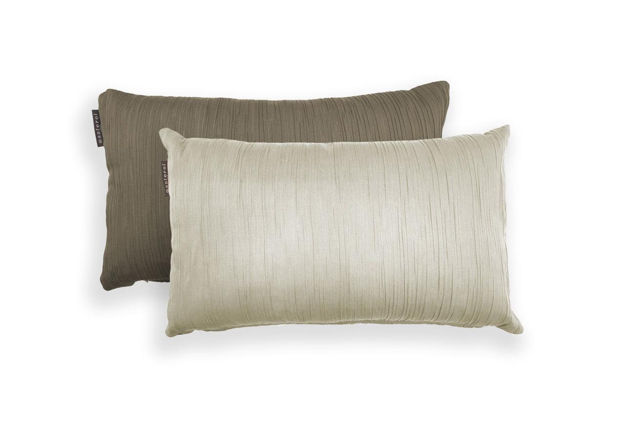 Coussin Bicolore Jacquard Gaufré en TONS BEIGE