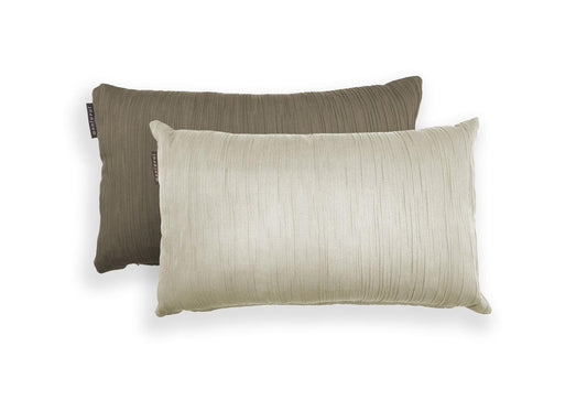 Coussin Bicolore Jacquard Gaufré en TONS BEIGE