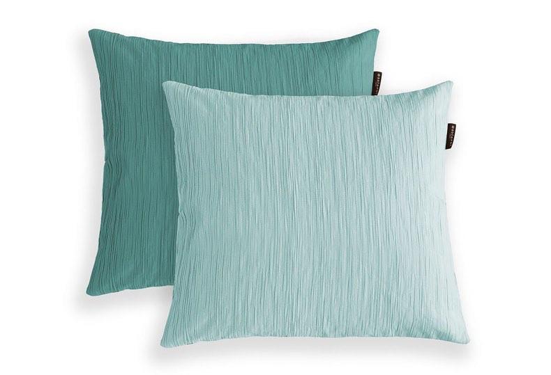 Coussin Bicolore Jacquard Gaufré en TONS TURQUOISE