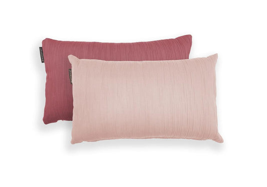 Coussin Bicolore Jacquard Gaufré en TONS CORAIL