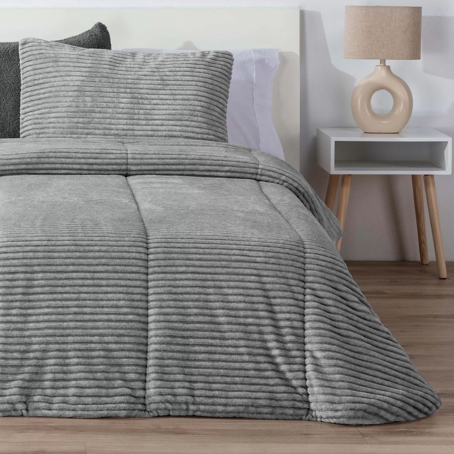 Couette Comforter à Rayures LINES MELANGE Gris