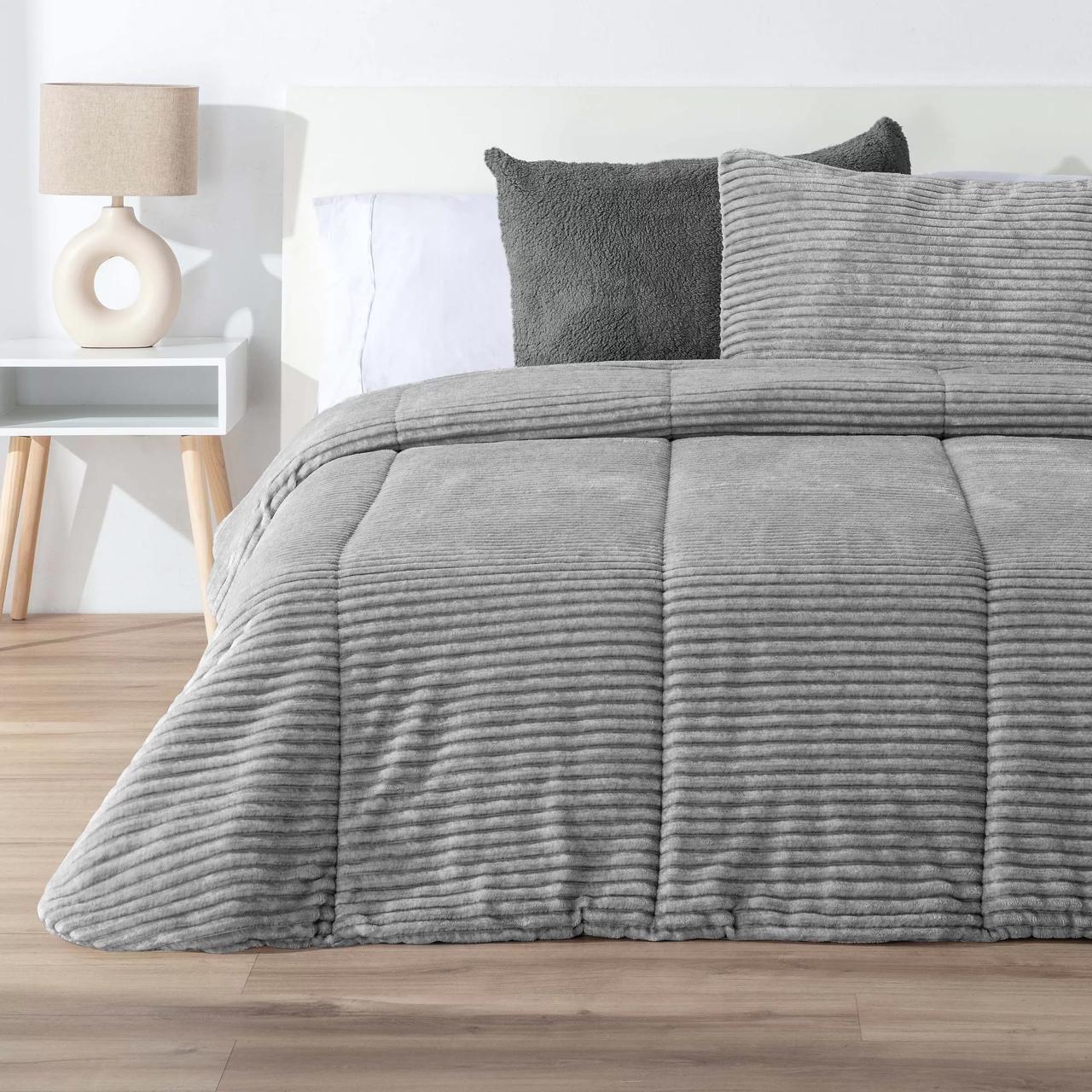 Couette Comforter à Rayures LINES MELANGE Gris