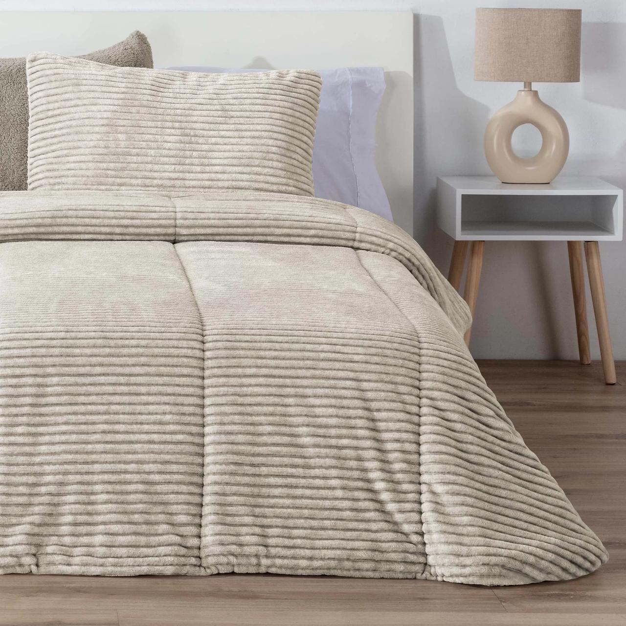 Couette Comforter à Rayures LINES MELANGE Beige