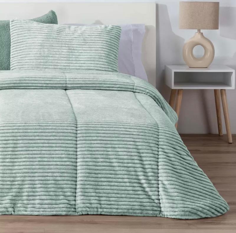 Couette Comforter à Rayures LINES MELANGE Turquoise