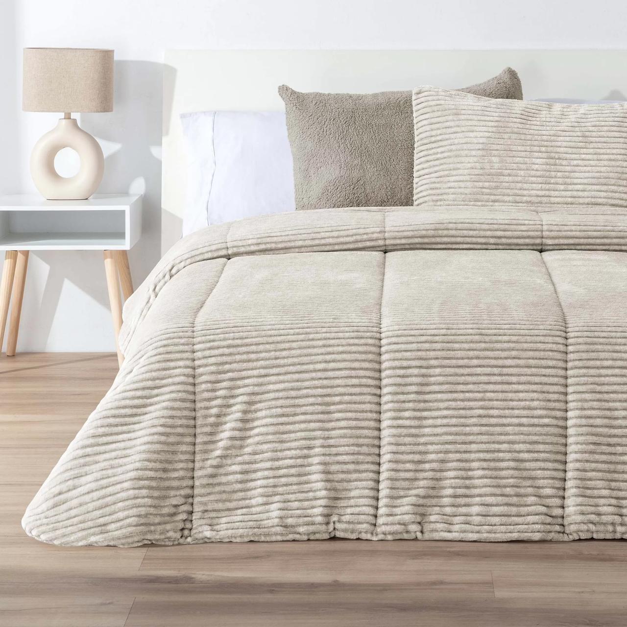 Couette Comforter à Rayures LINES MELANGE Beige