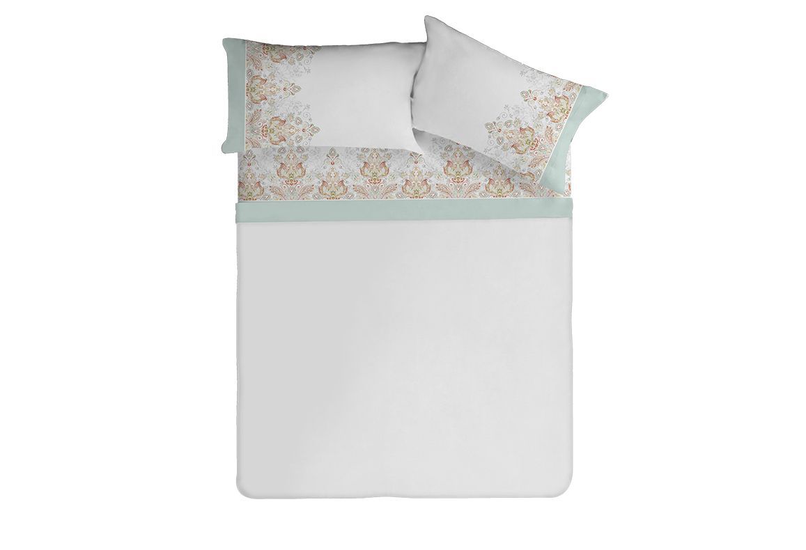 Parure De Draps En Coton Imprimés PAISLEY Vert d'Eau