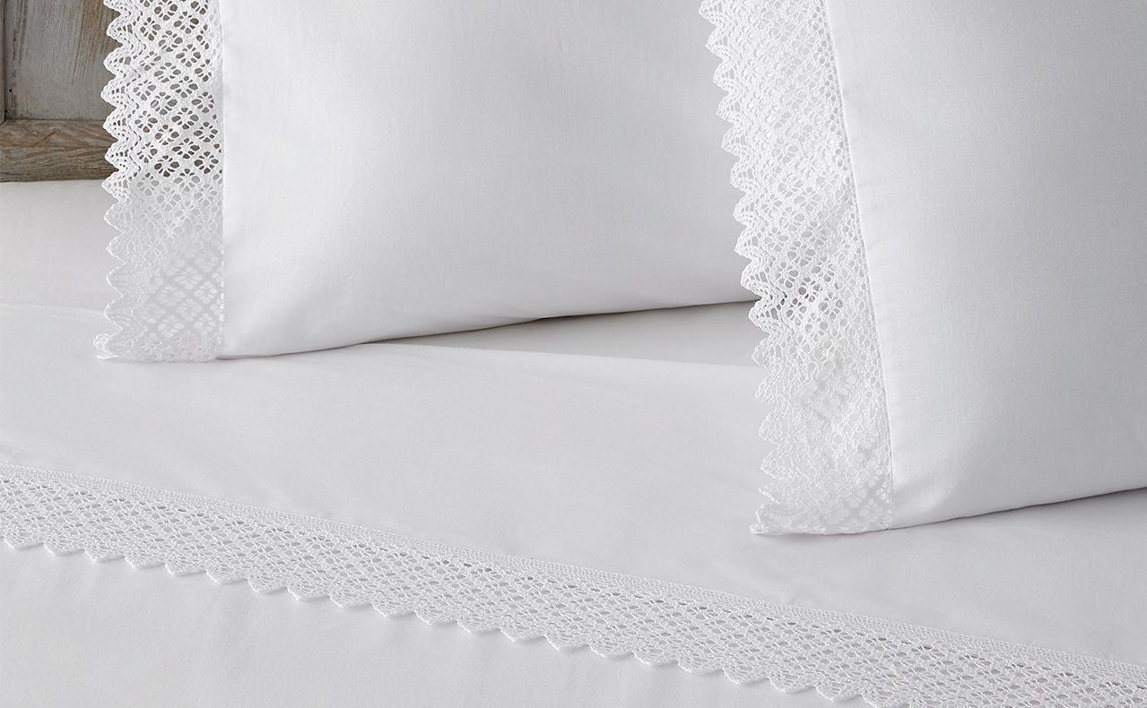 Ensemble Complet Jacquard en Coton CROCHET BLANC