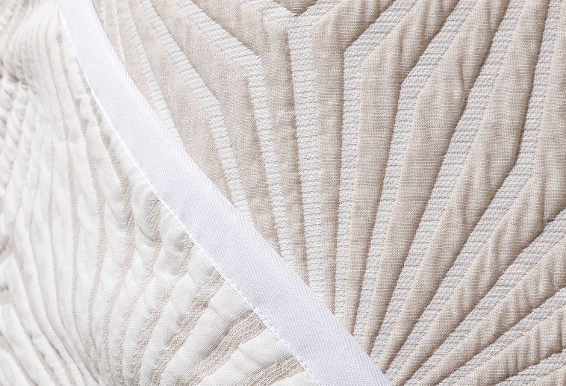 Parure de lit Jacquard HEXAGON Beige Et Blanc
