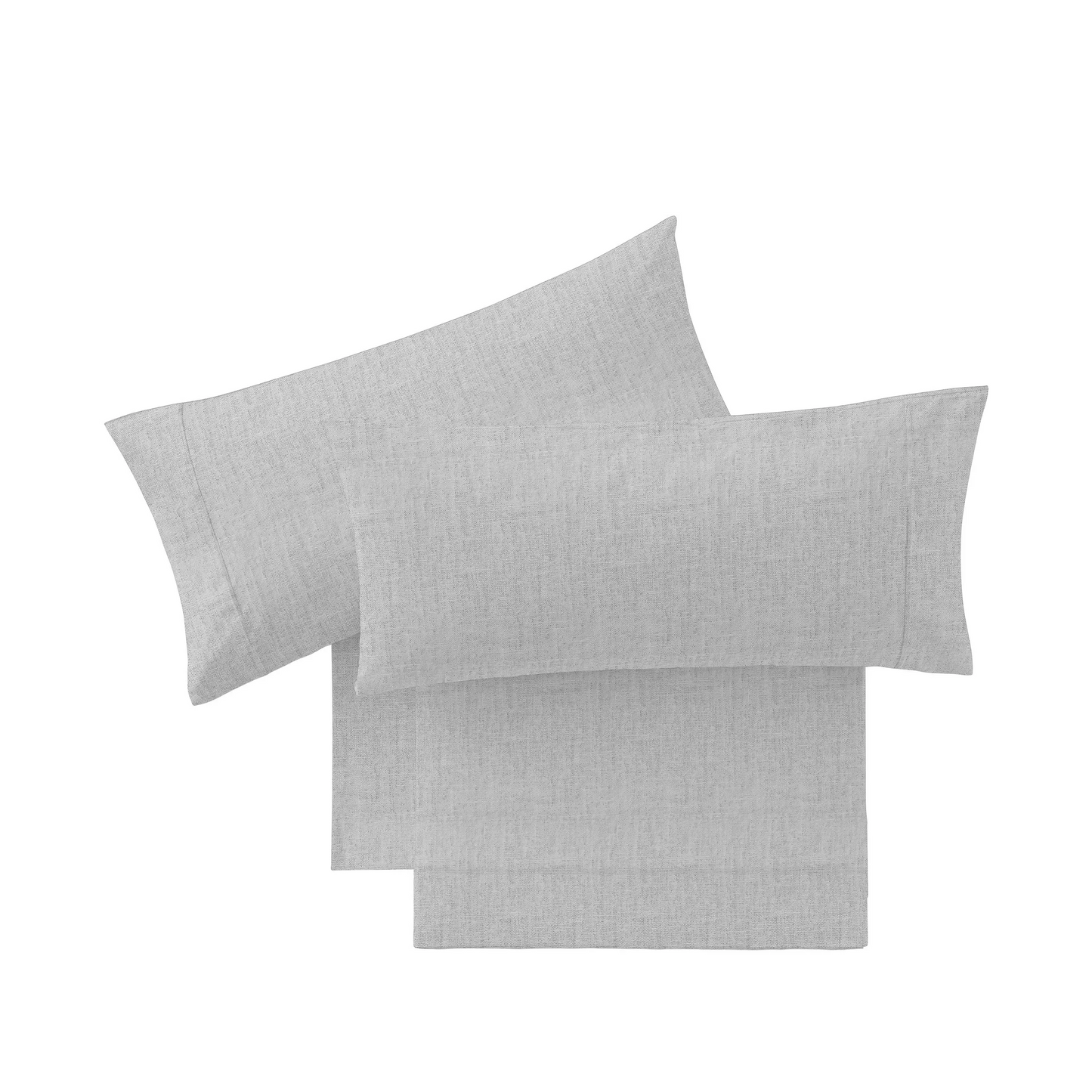 Parure de draps en Coton Uni Lavé Gris