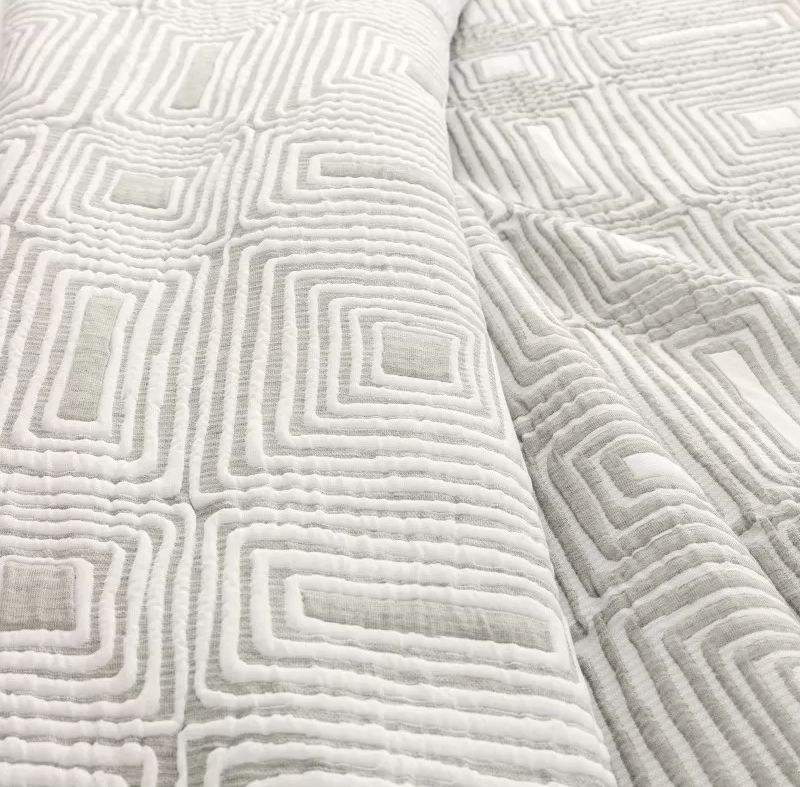 Couvre-Lit Jacquard Réversible ETNIA Gris