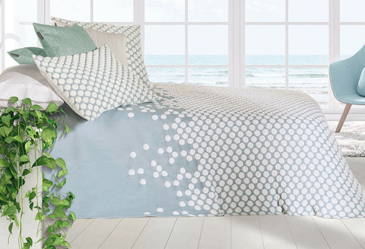 Parure de lit Jacquard POINT Bleu Ciel