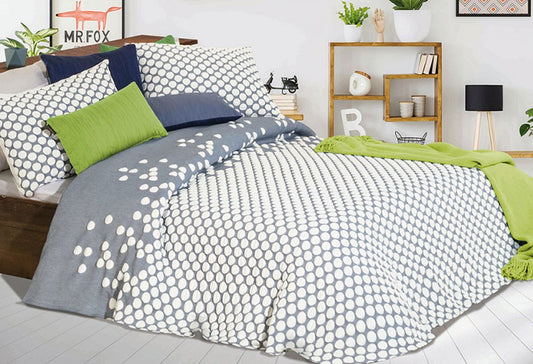 Parure de lit Jacquard POINT Bleu Jean