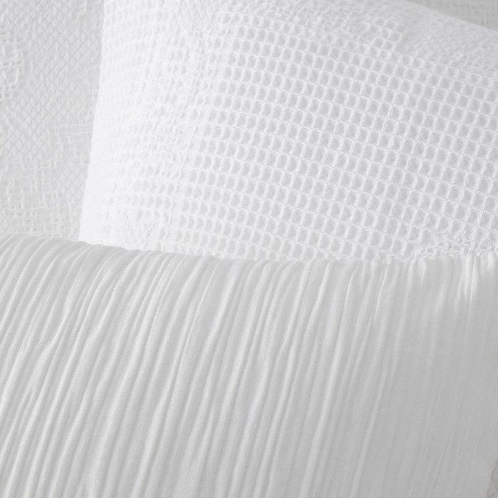 Couvre-lit Jacquard en Coton CROCHET BLANC