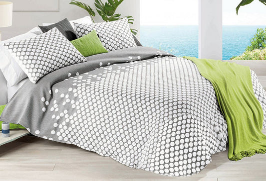 Parure de lit Jacquard POINT Gris