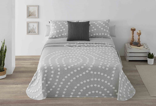 Parure de lit Jacquard ONDAS POINT Gris
