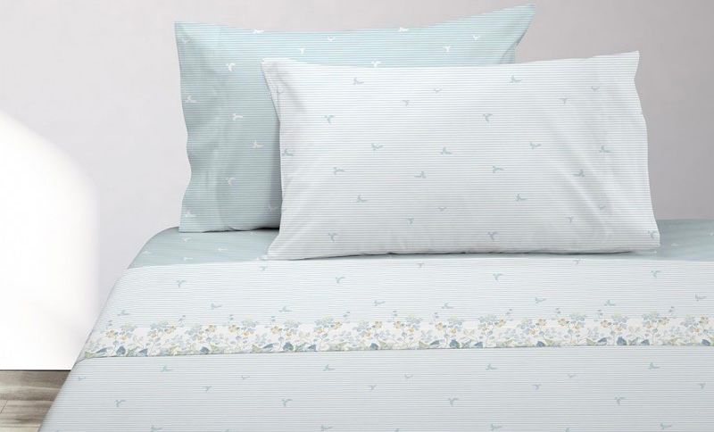 Parure de draps Imprimés BIRD Bleu