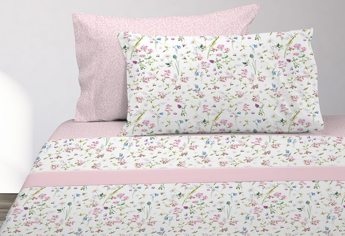 Parure de draps Imprimés BEE HAPPY Rose