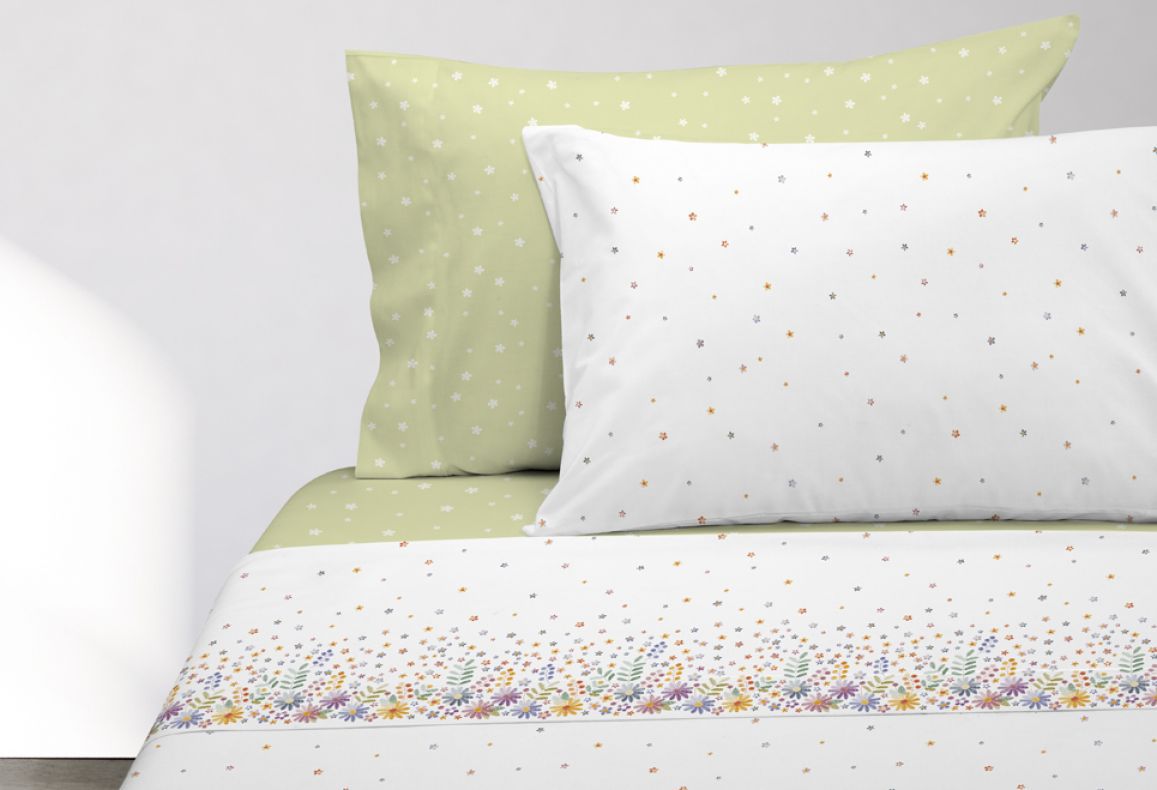 Parure De Draps En Coton Imprimés DAISY Vert
