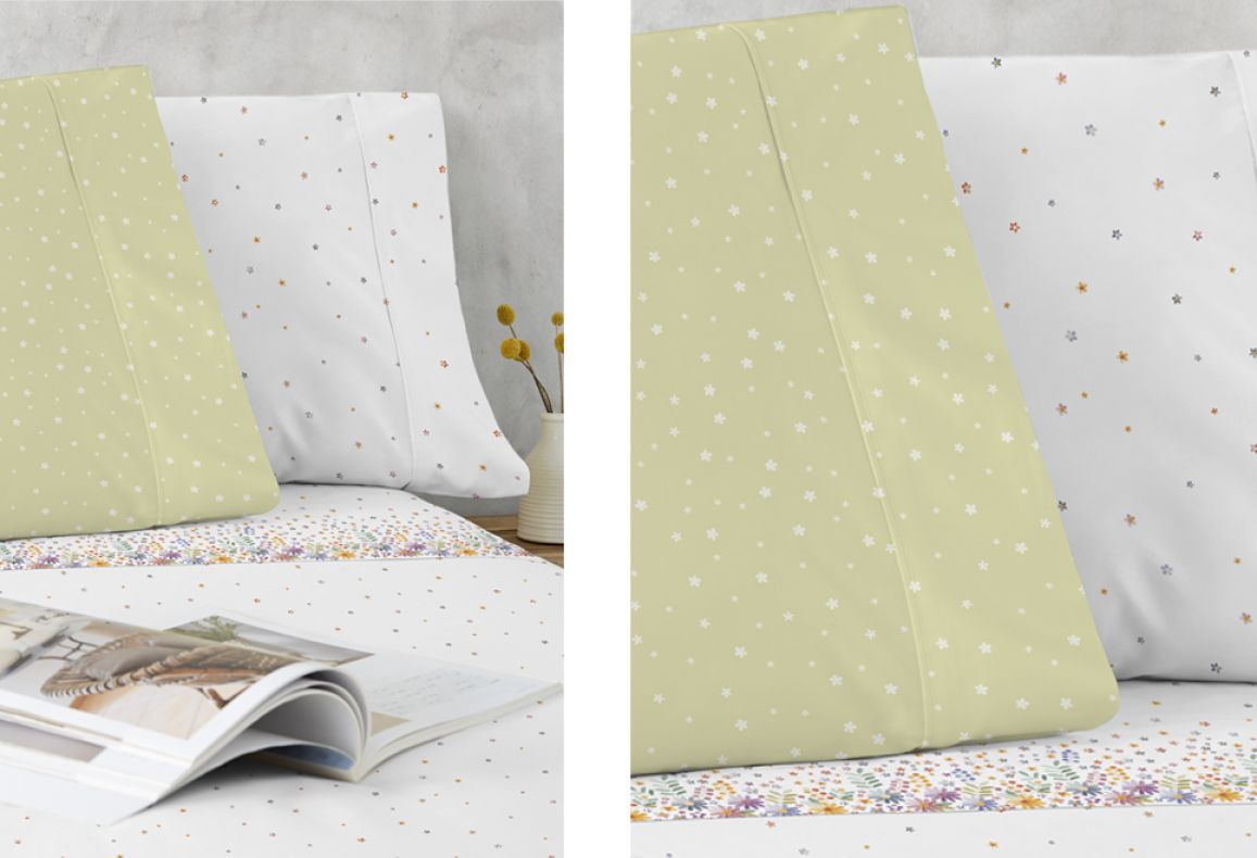 Parure De Draps En Coton Imprimés DAISY Vert