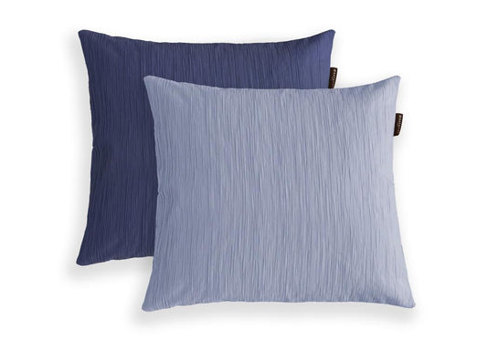Coussin Bicolore Jacquard Gaufré en TONS BLEUS