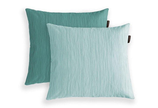 Coussin Bicolore Jacquard Gaufré en TONS TURQUOISE