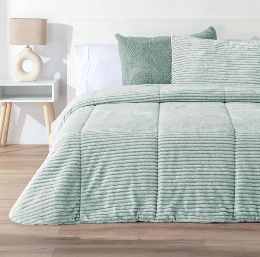 Couette Comforter à Rayures LINES MELANGE Turquoise